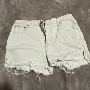 GAP Off-White Distressed Jean Shorts